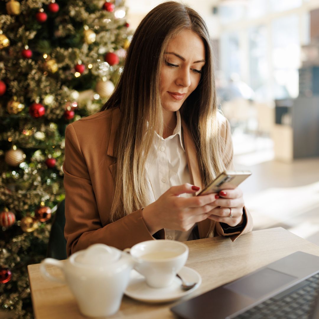 Woman shopping on her phone